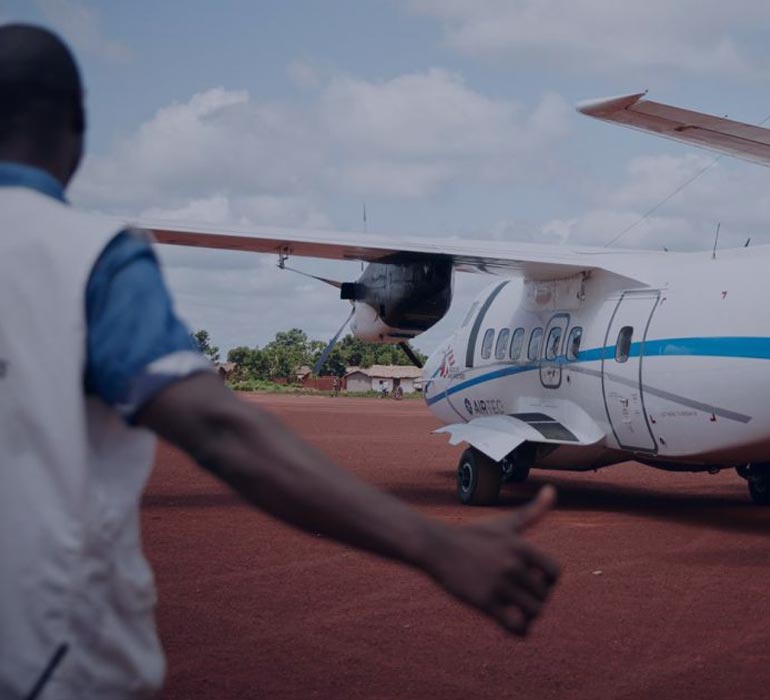 aircraft of Medecins Sans Frontières a humanitarian organization